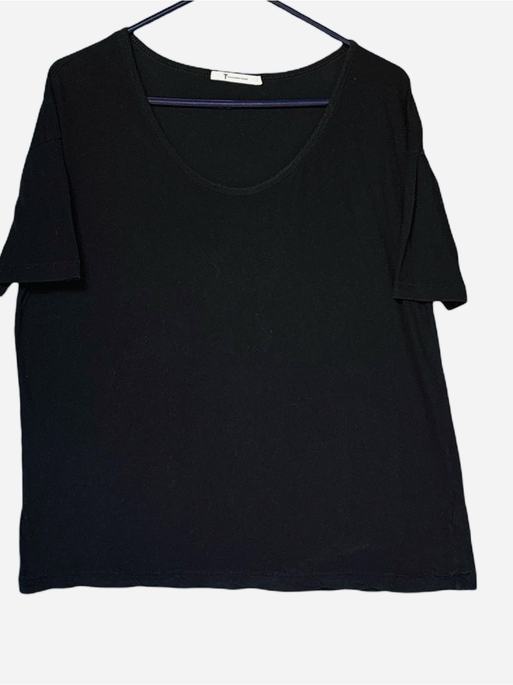 Alexander Wang Black Scoop Neck Tee - Medium